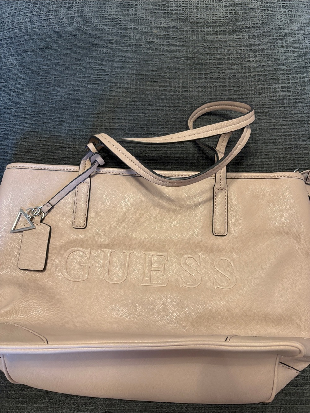 GUESS Blush Pink Embossed Logo Tote